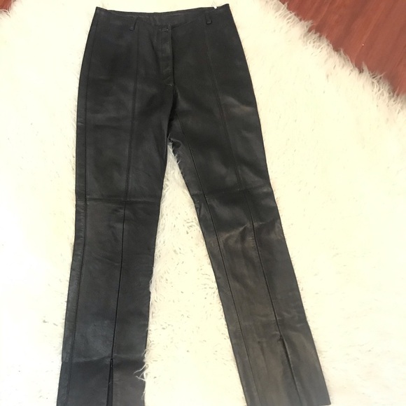 Identify 100% Leather Pants Zippers In The Front - Picture 1 of 8